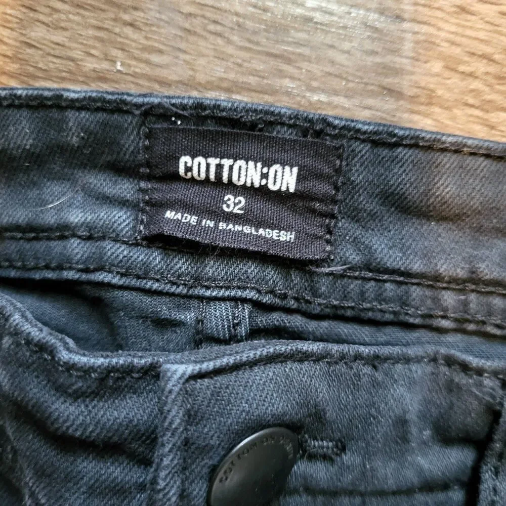 Cotton On Black Super Skinny Jean Pants, Men's Size 32x32